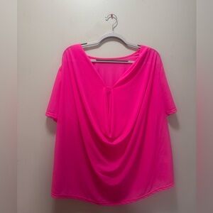 Pink Drape Neck Top